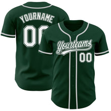 Load image into Gallery viewer, Custom Green White-Gray Authentic Baseball Jersey