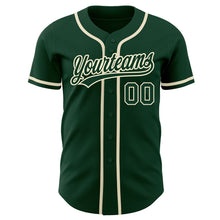 Load image into Gallery viewer, Custom Green Green-Cream Authentic Baseball Jersey