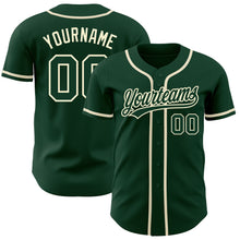 Load image into Gallery viewer, Custom Green Green-Cream Authentic Baseball Jersey