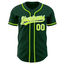 Load image into Gallery viewer, Custom Green Neon Green-White Authentic Baseball Jersey