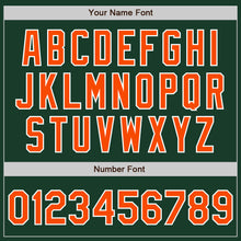 Load image into Gallery viewer, Custom Green White Pinstripe Orange Authentic Baseball Jersey