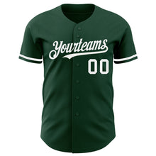 Load image into Gallery viewer, Custom Green White Authentic Baseball Jersey
