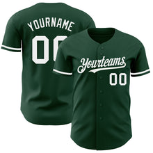 Load image into Gallery viewer, Custom Green White Authentic Baseball Jersey