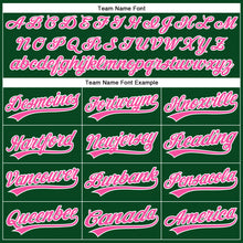 Load image into Gallery viewer, Custom Green White Pinstripe Pink Authentic Baseball Jersey