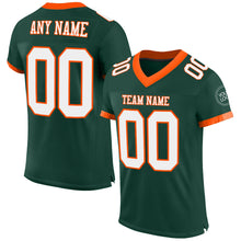 Load image into Gallery viewer, Custom Green White-Orange Mesh Authentic Football Jersey