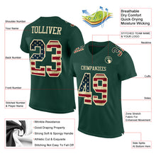 Load image into Gallery viewer, Custom Green Vintage USA Flag-City Cream Mesh Authentic Football Jersey