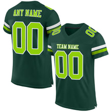 Load image into Gallery viewer, Custom Green Neon Green-White Mesh Authentic Football Jersey