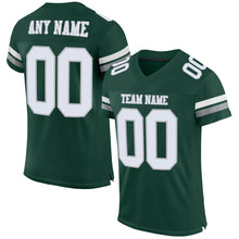 Load image into Gallery viewer, Custom Green White-Gray Mesh Authentic Football Jersey
