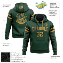 Load image into Gallery viewer, Custom Stitched Green Old Gold-Black Football Pullover Sweatshirt Hoodie