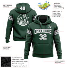 Load image into Gallery viewer, Custom Stitched Green White-Gray Football Pullover Sweatshirt Hoodie