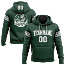 Load image into Gallery viewer, Custom Stitched Green White-Gray Football Pullover Sweatshirt Hoodie