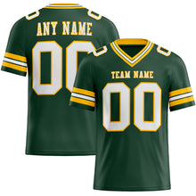 Load image into Gallery viewer, Custom Green White-Gold Authentic Football Jersey