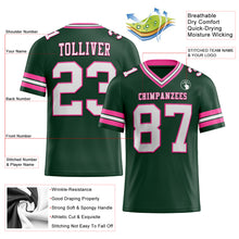 Load image into Gallery viewer, Custom Green White-Pink Authentic Football Jersey