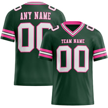 Load image into Gallery viewer, Custom Green White-Pink Authentic Football Jersey