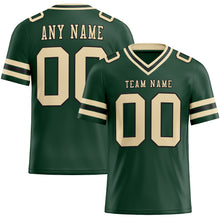 Load image into Gallery viewer, Custom Green City Cream-Black Authentic Football Jersey