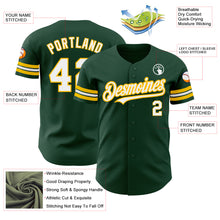 Load image into Gallery viewer, Custom Green White-Gold Authentic Baseball Jersey