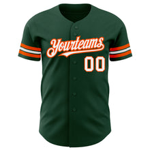 Load image into Gallery viewer, Custom Green White-Orange Authentic Baseball Jersey