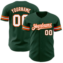 Load image into Gallery viewer, Custom Green White-Orange Authentic Baseball Jersey