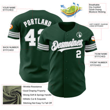 Load image into Gallery viewer, Custom Green White-Gray Authentic Baseball Jersey