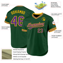 Load image into Gallery viewer, Custom Green Purple-Gold Authentic Throwback Baseball Jersey