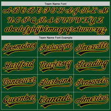 Load image into Gallery viewer, Custom Green Gold-Black Authentic Throwback Baseball Jersey