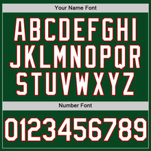 Load image into Gallery viewer, Custom Green White-Red Authentic Throwback Baseball Jersey