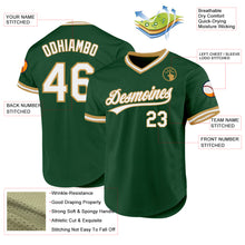 Load image into Gallery viewer, Custom Green White-Old Gold Authentic Throwback Baseball Jersey