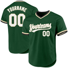 Load image into Gallery viewer, Custom Green White-Cream Authentic Throwback Baseball Jersey