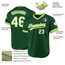 Load image into Gallery viewer, Custom Green White-Neon Green Authentic Throwback Baseball Jersey