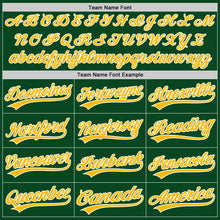 Load image into Gallery viewer, Custom Green Gold-White Authentic Throwback Baseball Jersey