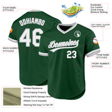 Load image into Gallery viewer, Custom Green White-Gray Authentic Throwback Baseball Jersey