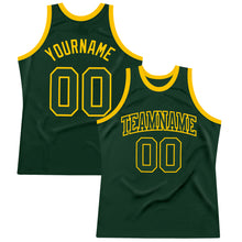 Load image into Gallery viewer, Custom Hunter Green Green-Gold Authentic Throwback Basketball Jersey