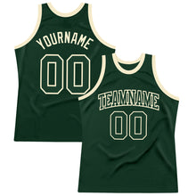Load image into Gallery viewer, Custom Hunter Green Green-Cream Authentic Throwback Basketball Jersey