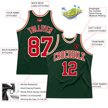 Load image into Gallery viewer, Custom Hunter Green Red-Cream Authentic Throwback Basketball Jersey