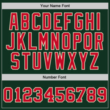 Load image into Gallery viewer, Custom Hunter Green Red-Cream Authentic Throwback Basketball Jersey