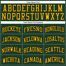 Load image into Gallery viewer, Custom Hunter Green Gold-Black Authentic Throwback Basketball Jersey