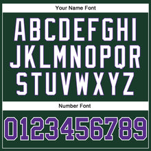 Load image into Gallery viewer, Custom Hunter Green Purple-White Authentic Throwback Basketball Jersey