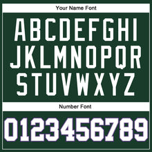 Load image into Gallery viewer, Custom Hunter Green White Gray-Purple Authentic Throwback Basketball Jersey