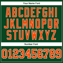 Load image into Gallery viewer, Custom Hunter Green White Pinstripe Orange Authentic Basketball Jersey