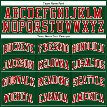 Load image into Gallery viewer, Custom Hunter Green White Pinstripe Red Authentic Basketball Jersey