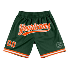 Load image into Gallery viewer, Custom Hunter Green Orange-White Authentic Throwback Basketball Shorts
