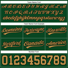 Load image into Gallery viewer, Custom Hunter Green Old Gold-Black Authentic Throwback Basketball Shorts