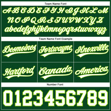 Load image into Gallery viewer, Custom Hunter Green White-Neon Green Authentic Throwback Basketball Shorts