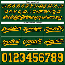 Load image into Gallery viewer, Custom Hunter Green Gold-Black Authentic Throwback Basketball Shorts