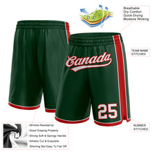 Load image into Gallery viewer, Custom Hunter Green White-Red Authentic Basketball Shorts