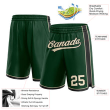 Load image into Gallery viewer, Custom Hunter Green Cream-Black Authentic Basketball Shorts