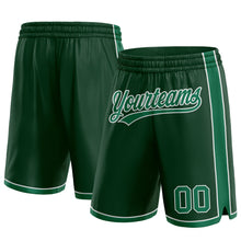 Load image into Gallery viewer, Custom Hunter Green Kelly Green-White Authentic Basketball Shorts