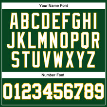 Load image into Gallery viewer, Custom Hunter Green White-Gold Authentic Throwback Basketball Jersey