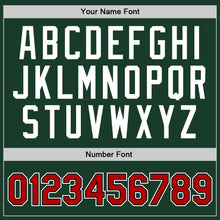 Load image into Gallery viewer, Custom Hunter Green Red-Black Authentic Throwback Basketball Jersey