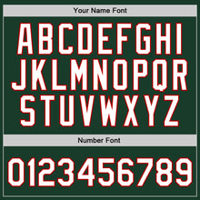 Load image into Gallery viewer, Custom Hunter Green White-Red Authentic Throwback Basketball Jersey